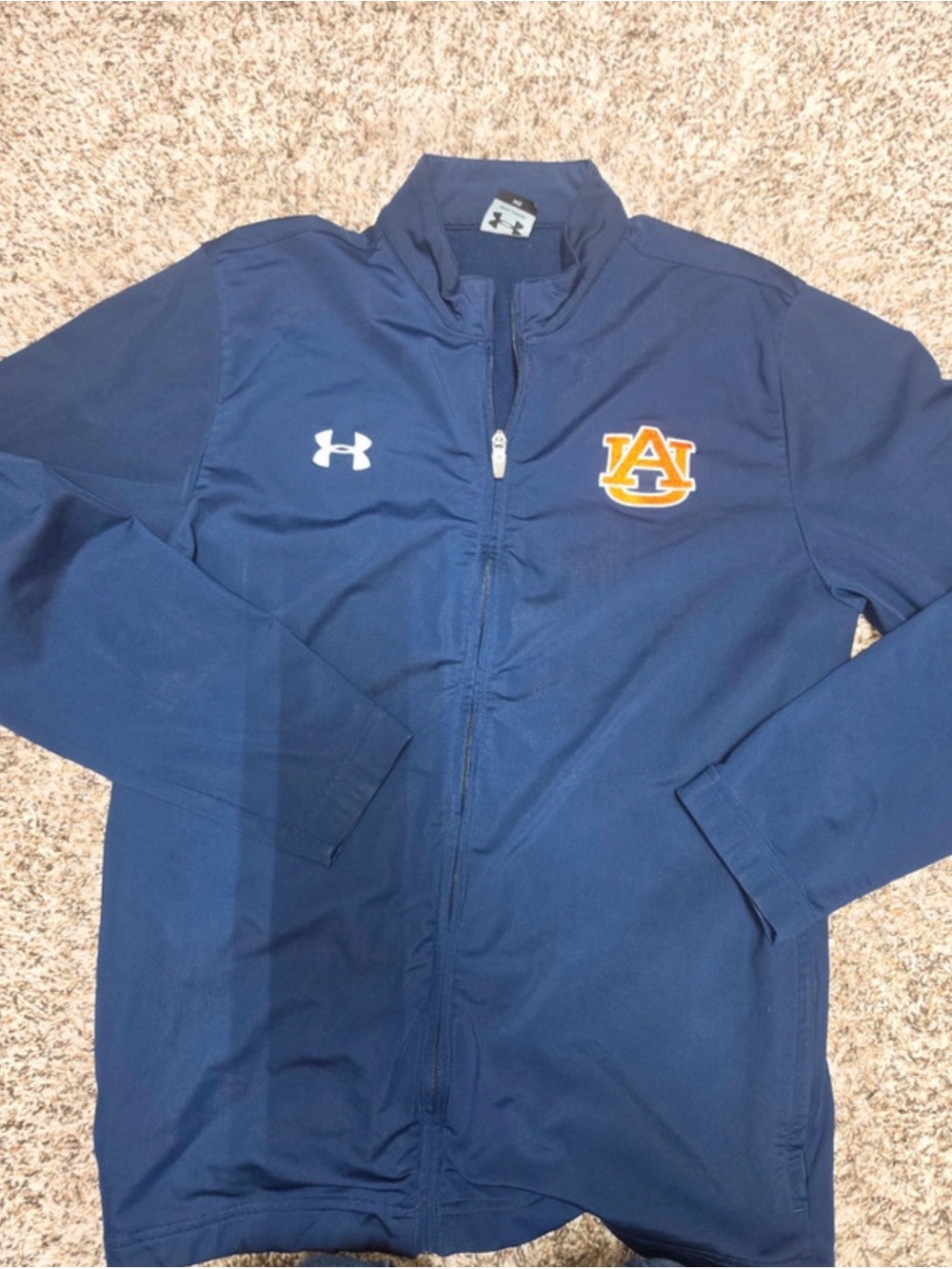 Under Armour Navy and Orange Auburn Full-Zip Performance Jacket